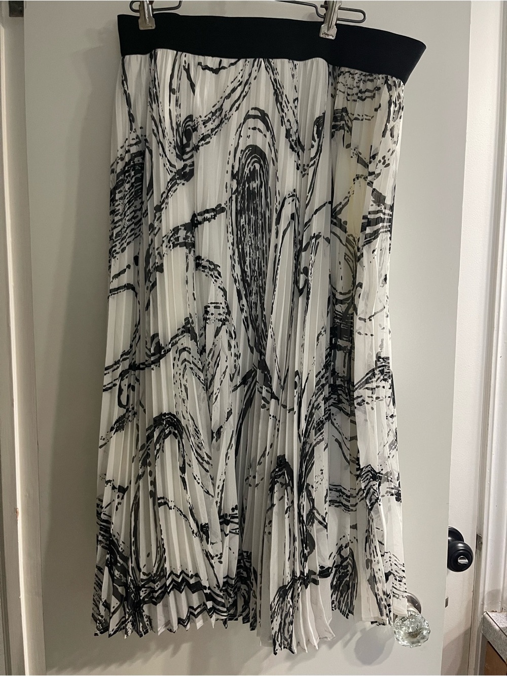 Lane Bryant Black and White Pleated Skirt